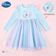 Disney Elsa Princess Skirt Women's 2025 New Girls' Dress Spring and Autumn Children's Princess Skirt LX81227 Blue 120