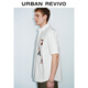 UR [Kombination] 2025 Sommer neuer Herren Tendy Leisure Ultra locker Kontrast gedrucktes Strickjacke UMV250025 Dieser weiße (niedrigere) S (XS-S)