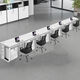 OIMG desk staff desk computer desk double three-person desk staff station 234 people desk four-person staff desk U-shaped single row 2 people + 2 cabinets