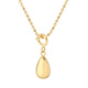 Library selected leaves 18K gold water drop drop pendant trendy women plain gold simple pigeon egg ins necklace pendant light gold pendant without chain - ready stock