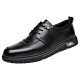 YRC Yierkang Lederschuhe Herrenschuhe Neue Geschäft wasserdichte Anti-Schlupf-Sport-Flachschuhe Arbeit lässig Lederschuhe tragen resistente schwarze 9755 Bestellung Laut den Standard Lederschuhen 39 245
