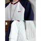 Guo Jiujiu Retro Contrast Broidered Ragdoll Sleeve Cotton Veste en laine Jacket Scimitar Jeans G924T17152 SUITE (manteau + jeans) M Single Taille