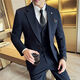 FOSEKI high-end luxury brand men's suit suit men's slim fit business groom Korean style handsome formal jacket wedding dark gray (suit plus trousers) 2XL 140-160Jin Jin is equal to 0.5 kg