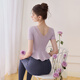 LULULMCCTN yoga clothes for women 2025 new tops with chest pads, high-end spring and summer Pilates training and fitness suits, hyacinth purple long sleeves L