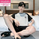 
Modal pure cotton pajamas men's 2025 summer new men's short-sleeved shorts cotton thin men's large-size home clothing set HDE-9928 L men