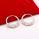 KZD999 sterling silver pure silver earrings women's Wangfu transfer beads earrings simple anti-allergic noble and elegant * silver transfer beads earrings Lao Feng Xiangtong 3.86