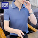 罗蒙高端男士短袖t恤polo衫夏季薄款纯棉翻领上衣服男款冰丝半袖体恤 828蓝色 XL 135斤左右