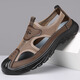 Chaussures de trou de conduite respirant Sac de tissu en mailles Céquette creux extérieure d'âge moyen polyvalent Vieil Pékin Sandales Mountaine d'alpinisme S826 Brown 39