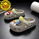 GDUCK KIDS children's slippers for girls summer hole shoes for boys non-slip bag head medium-sized children's parent-child sandals baby beach shoes gray - McDonald Dinosaur upgraded version 39 [inner length is about 23.5cm]
