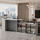 Supai slate bar table sofa back cabinet home living room small apartment island dining table partition sideboard integrated table elegant gray (glass door) - 2 meters long