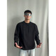 Digada cleanfit Henry neck long-sleeved T-shirt for men's spring and autumn summer new sweatshirt waffle American base shirt T-shirt CQS-1381 black plus velvet L