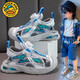 G. DUCKKIDS boys sandals 2025 new summer children's sports beach shoes medium and big boys rotating buttons bag head trend 983 bag head sandals gray size 35