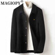 Magiopy Light Luxury High-End Brand Herren-Doppelseite Wollmantel Herrenjacke Winter Down Jacke Elfenbein Weiß 3xl 190