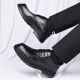 Zapatos de cuero portuleso para hombres de negocios británicos para hombres zapatos informales de negocios bajo zapatos de boda de la suela gruesa baja 9929 Negro 40