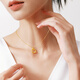Made in Tokyo, pure gold Möbius diamond pendant + 18K gold necklace Gold Möbius pendant gift 0.45g