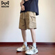 
Cat artificial shorts men's summer 2025 new ice silk cool casual straight pants men's trendy versatile five-point pants DK701 khaki M