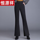Hengyuanxiang (HYX) Autumn and Winter Thickened Woolen Pants for Women Small People High Waist Slim and High Casual Pants Female Long Pants 6629 Black Cropped Pants Style Fleece S 85-95Jin [Jin equals 0.5 kg]