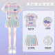 McTicco Girls Sports Quick Dry Clothes Set Children's Summer Ice Silk Tennis Skirt Big Children's Summer Short Sleeve Badminton Training Suit 9889 Cotton T-shirt + 4352 Color 120 120cm
