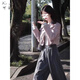 
Keyin casual pants women's 2025 new autumn outfit casual small fragrance jacket wide-leg pants three-piece suit for women's jacket + top + wide-leg pants M