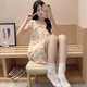 Langsha (Langsha) gewebter Hosenträger Pyjamas für Frauen im Sommer 2025 Neues japanisches süßes loses Mädchen Sommer-Kleidungsstück Set 841-23 L [95-120jin [Jin ist 0,5 kg]]