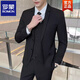 ROMON Casual Suit Men's Slim Business Professional Formal Korean Groomsmen's Dress Groom's Suit Jacket Two-button Suit L (105-115Jin Jin equals 0.5kg)
