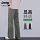 Jeep Spirit Jeep Army Green Pantalon Spring and Automne Style Loose Loose Coton Straight Micro-racine Pantalon de travail décontracté Style masculin 2025 9871 Green militaire M [90-115Jin [Jin est égal à 0,5 kg]]]