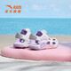 ANTA Children's Jellyfish Toe Sports Sandals Girls' Shoes 2026 Summer New Knob Buckle Outdoor Anti-collision Beach Shoes ANTA White/Pearl Pink/Silver-1 30