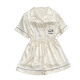 Gtyuwvg-sensorisch Panda Ice Seide Pyjamas Damen 2025 Sommer Dünne Kurzarmshorts Zwei-teilige Set Casual Home Clothing Hellgelb #YX-9214 m 75-98jin [Jin gleich 0,5 kg]