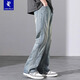 Coton Black Jeans Brand Trendy Brand Loose Loose Rétéraire 2025 Spring New American High Street Spring and Automne Casual Long Long Long 9901 Black régulier XL Taille