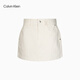 Calvin KleinJeans 25 spring and summer new women's trendy retro sexy hot girl ck cotton A-line denim skirt 47B728G RG3-denim white XS 26