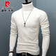 Pierre Cardin verdickte warme Herbst- und Winter-Herren-Pullover-Rollkragenpullover-Pullover mit langer Ärmlichkeit, schlankes Basishemd Pullover Innere Wear Black Herren Kleidung weiß M 120jin [Jin ist 0,5 kg]