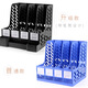 FUQIANG vertical desktop file bar office thickened file storage rack 4-band 9848 black four-grid file rack (with pen holder