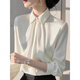 French style design white shirt for women 2026 spring new professional long-sleeved shirt women's tops white M recommended 100-112Jin Jin equals 0.5 kg