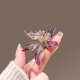 Yin Muchi French iris brooch, high-end women's exquisite crystal corsage, niche design pin, suit decoration gift, XZ0556 iris brooch
