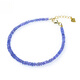 Tanzanite bracelet for women and men, crystal agate, emerald, blue gemstone, loose beads, faceted bead bracelet, shape-shaped plain circle, about 3mm