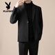 Playboy (PLAYBOY) black shoulder pad blazer men's light mature style drape anti-wrinkle casual handsome business style small suit GM brown W21 suit L