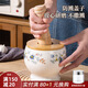 LNGA LANDGRE Jingdezhen high-quality garlic mortar household ceramic garlic mash artifact manual mash medicine jar beating bowl jar stone mortar old ceramic garlic masher-650ml
