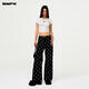 
SMFK cross classic wide-leg jeans retro loose casual and versatile Xu Jingyun same style PD005BJ/BG/LG/CW Black Garden XS