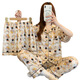 Nanjiren printemps et pyjamas d'été pour femmes, pantalon à manches courtes cartoon rétro Bralala trois pièces vêtements de maison lâche KK14132 # m [suggéré 80-100jin [Jin est égal à 0,5 kg]]]