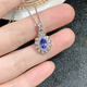 Shilian sterling silver inlaid with natural tanzanite pendant, blue sapphire crystal, fashionable and simple Japanese and Korean style clavicle chain gift