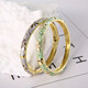 WSAY. Authentic Beijing cloisonné bracelet for women, enamel thin circle opening, gold-plated Hanfu features, counter four-leaf clover, light green oval, oval supermarket
