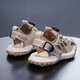 Boys' Baotou sandals 2025 summer new style children's students, middle and large children's beach shoes soft sole non-slip sports sandals 299/khaki color 38 size (inner length 24.7cm)