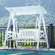 Peijiangfu Outdoor Swing Stuhl, Haus innenbalkon Hängemattenstuhl, Outdoor-Innenhof Massivholz Freizeit-Schwung Doppelte Schaukelstuhl, 688 Drei-Personen-Holz-Top-Swing (ohne Sitzkissen)