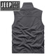 JEEP SPIRIT吉普精神春秋季男士马甲多口袋运动宽松大码坎肩工装外套男 7009卡其 3XL 【176-195斤】