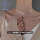 Nilan pt950 platinum snake bone chain necklace for women platinum silver clavicle chain necklace light luxury niche flat width 3.5mm long 40cm blade chain