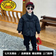 G.DUCKKIDS Little Yellow Duck Boys' Cotton Clothes Winter New Children's Warm Down Cotton Clothes Jackets Men's Winter Clothes Thickened Red Cotton Black 120