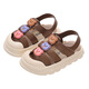 G.duck Little Yellow Duck Children's Baotou Sandals New Summer Boys 3-6 Years Old Middle School Girls Soft Bottom Anti-Slip Waterproof Baby Brown Size 24 (Shoe Inner Length 15cm)