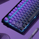 Belly Spirit Mk870 Blackberry Garning Keyboard mecánico Bluetooth Bluetooth Bluetooth Computer Juego de computadora Silent Office [tres modos] Obsidiana + Gas morado Lado hacia el este Ladeing KTT Wine Red Shaft [Mahjong Sound]