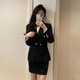 LeCali Professional Blazer Women's Business Meeting Formal Wear Speech Contest Interview Workwear Sales High-end Work Clothes Professional Blazer Black XL 120Jin Jin is equal to 0.5 kg within