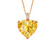 HEEKAIYI Heart of the Ocean Necklace for Women Citrine Luxury Jewelry Chinese Valentine's Day Birthday Gift for Wife and Girlfriend Citrine Heart of the Ocean Necklace